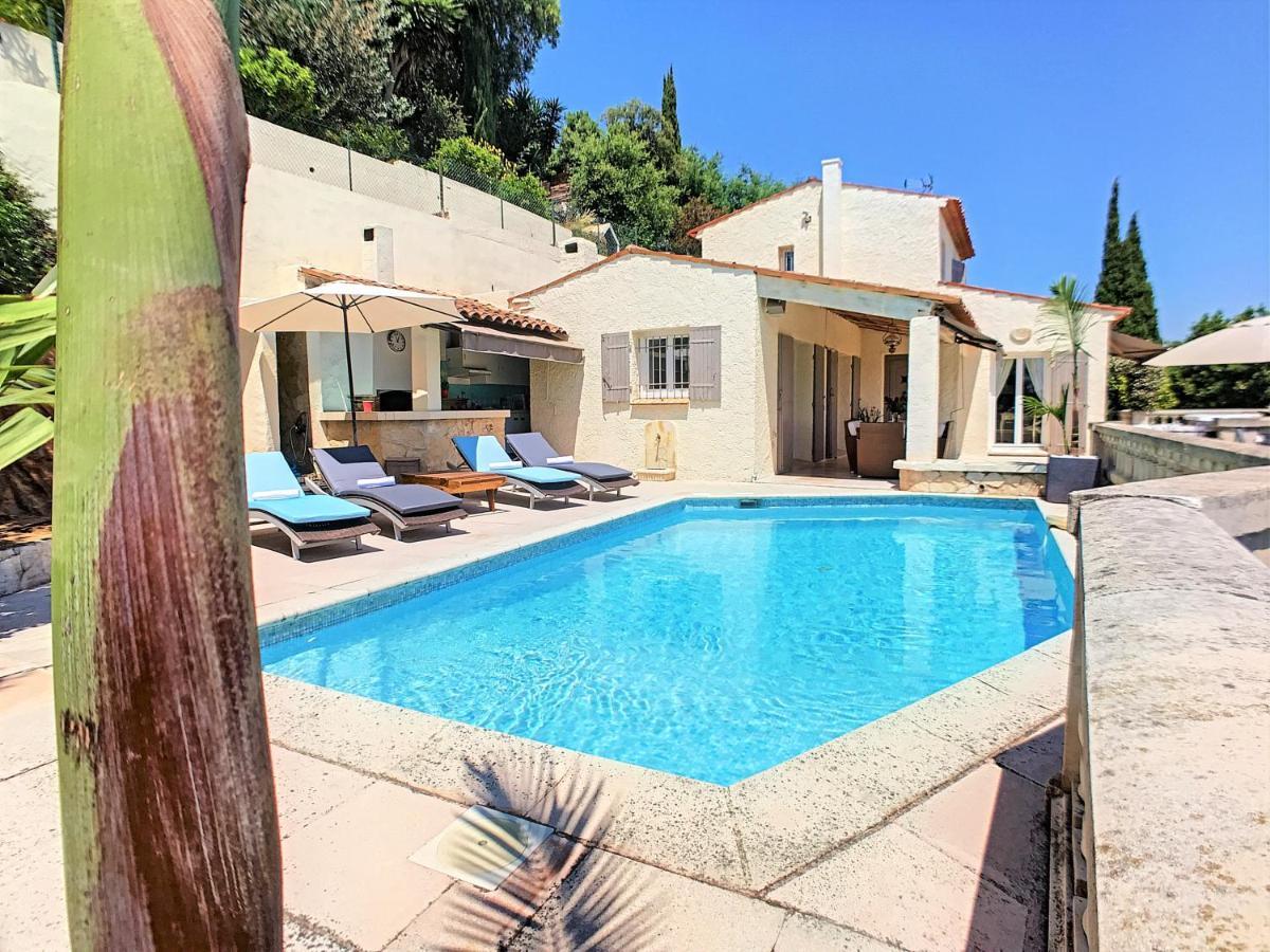 3 Bedrooms Villa Near Cannes - Pool & Jacuzzi - Sea View Mandelieu Kültér fotó