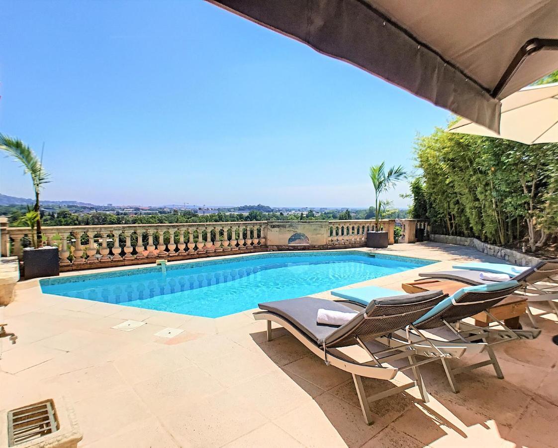 3 Bedrooms Villa Near Cannes - Pool & Jacuzzi - Sea View Mandelieu Kültér fotó