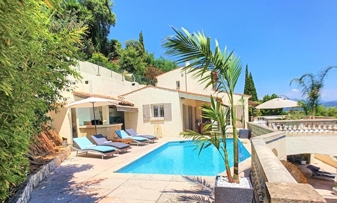 3 Bedrooms Villa Near Cannes - Pool & Jacuzzi - Sea View Mandelieu Kültér fotó